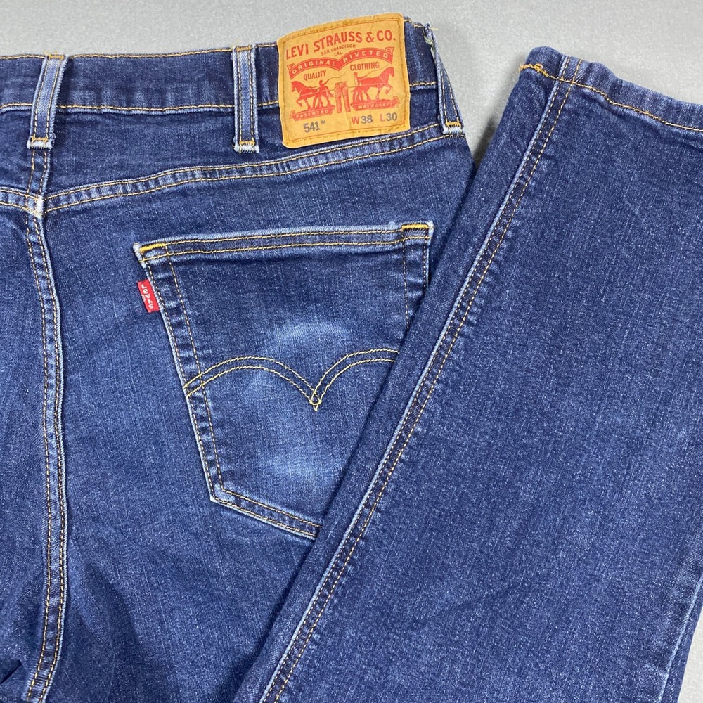 Levis‎ 541 Athletic Taper Jeans Mens 38x30 Dark Wash Blue Denim